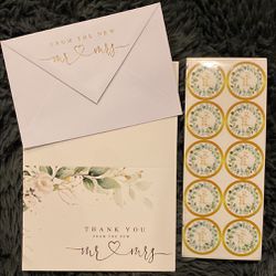 Mr & Mrs Thank You Cards