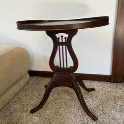 Antique Wooden Harp Table Old Furniture 