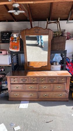 Wood Dresser with Mirror