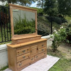 Vaughan of Virginia Vintage dresser and Mirror with sun and moon pattern