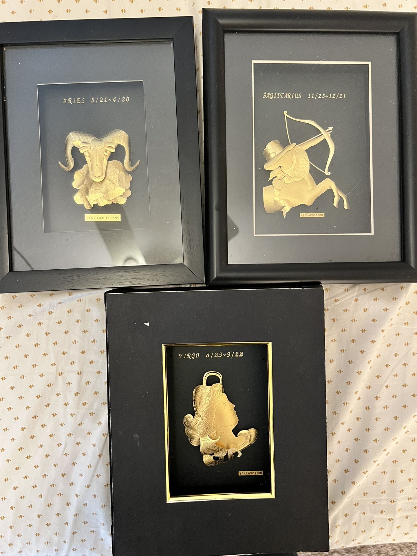 24k Real Gold Leaf Zodiac Frame