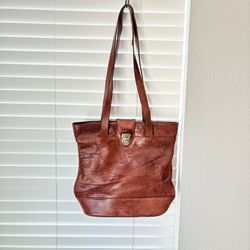 Oroton Vintage Women's Classic Top Tote Brown Australia Genuine Leather Bag