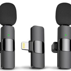 Professional Wireless Lavalier Lapel Microphone for iPhone, iPad - Cordless Omnidirectional Condenser Recording Mic for Interview Video Podcast Vlog Y