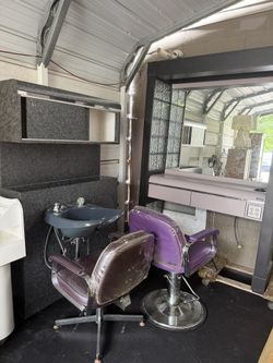 3 Piece Salon Beauty Hair Vanity With Sink Wash Station