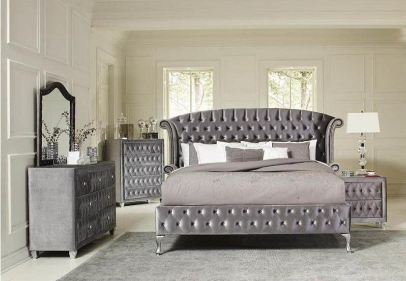 4-Pcs Queen size Upholstered bedroom set. SPECIAL OFFER. $53 DOWN PAYMENT