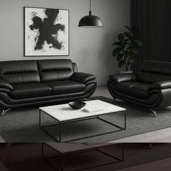 New Sofa 2 Pc Black 