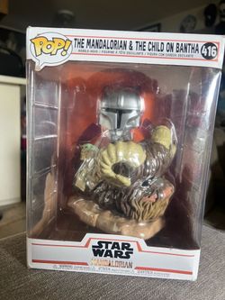 Funko Pop! Deluxe: The Mandalorian & The Child On Bantha Star Wars #416