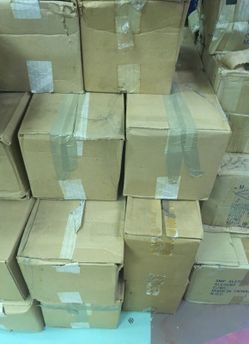 Lined boxes of school paper