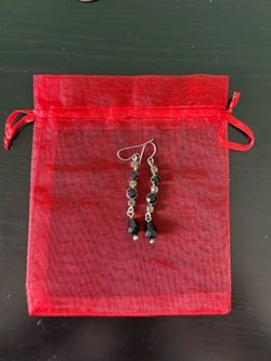 Black and silver earrings