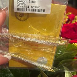 Women Gold Plated Tennis Bracelet 5.8ct Moissanite Diamond 