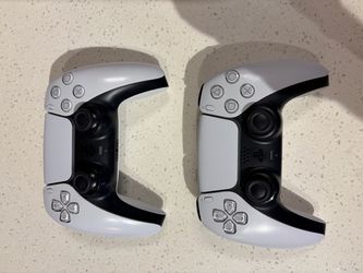 Pair of Sony PS5 DualSense 5 Controllers (White) - Tested & Drift-Free