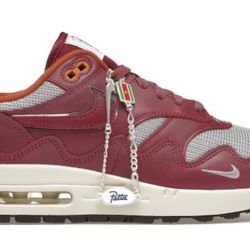 Nike Air Max 1 Patta Waves Rush Maroon Size 10.5