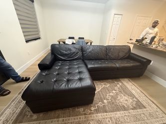 Black leather couch