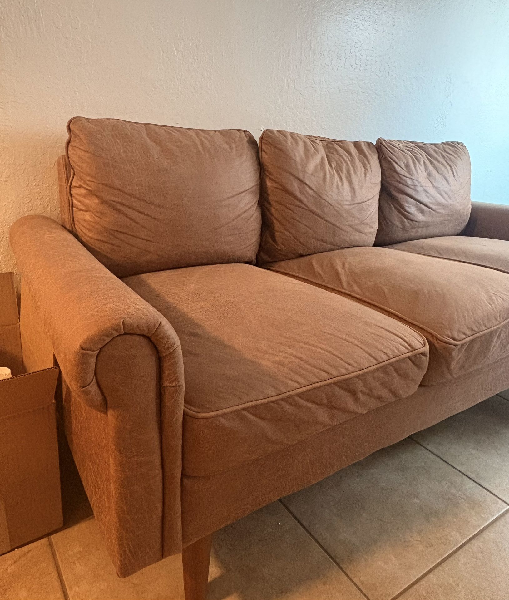 Faux Leather Couch