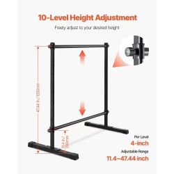 501#Ballet Barre, Double Barre Bar for Home, Freestanding Portable Ballet Stretching Dance Bars, Height Adjustable Anti-Wobble Fitness Gym Studio Equi