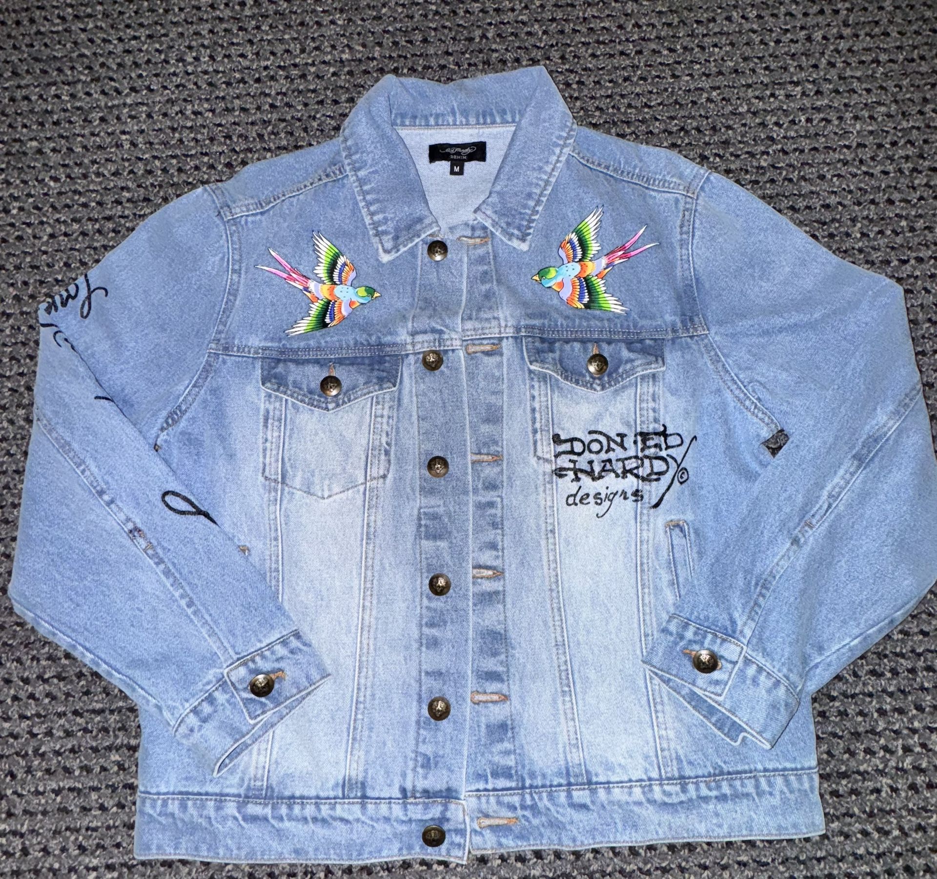 Ed Hardy Women's Brave Eagle Denim Jacket