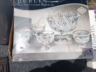 Crystal punchbowl with cups