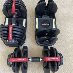 $165 BowFlex adjustable weight dumbbells set of 2