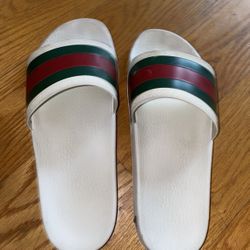 White Gucci Slides