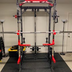 NEW GOLIATH Smith Machine With Pulley System  Add Straight Barbell, Bench  , Attachments For Your Weights 