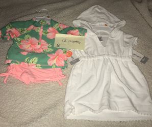 Carters 12 months swimsuit and coverup