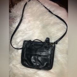 Fossil Black Leather Crossbody Bag