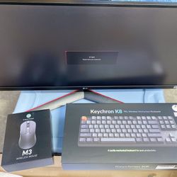LG 29" UltraWide Monitor + Keychron K8 Wireless Keyboard & M3 Mouse