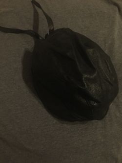 Leather motorcycle skull cap.