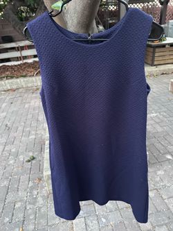 Tommy Hilfiger Navy Diamond-Texture Sleeveless Tunic Size M/L