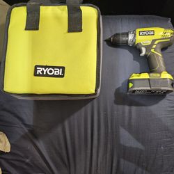 RYOBI 18V ONE+ COMPACT DRILL/DRIVER  (BATTERY & CARRY BAG INCLUDED)