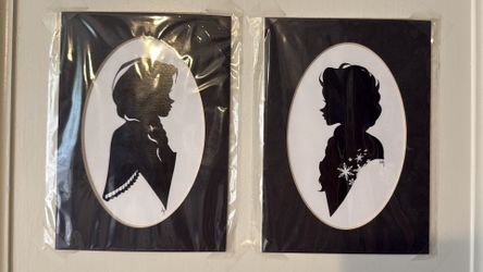Ana & Elsa Silhouette Art