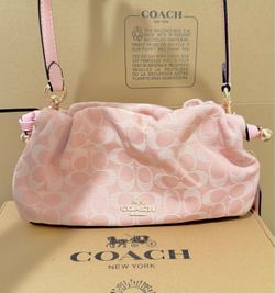 Coach Faye Signature Jacquard Pink Crossbody Bag