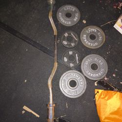 E-Z Cur Bar And Weights 