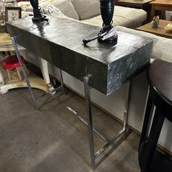 Alec Modern Stone And Steel Console Table 
