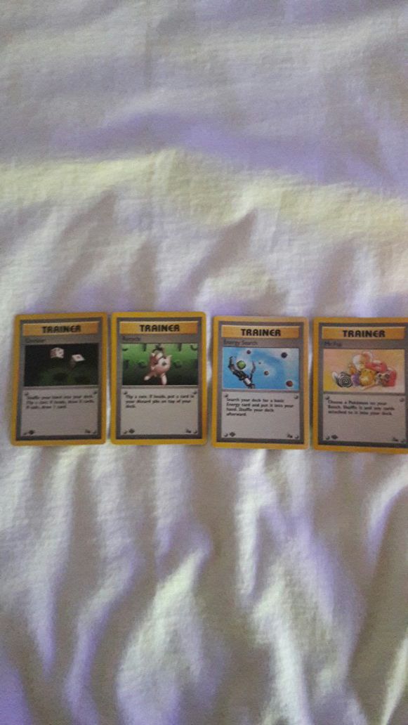 1st edition Pokemon Trainer cards from 1999