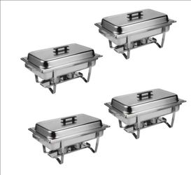 Set of 4 Stainless Steel Chafing Dishes