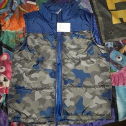 Boys Puffer Vest (Blue/Grey Camo) $10 OBO