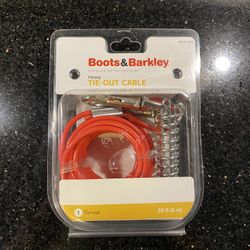 Boots & Barkley Heavy Duty TIE-OUT CABLE 20ft for Dogs up to 80 lbs