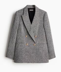 NWT H&M Textured-Weave Double-Breasted Blazer Size XL
