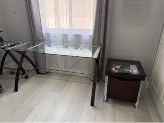 Two glass desks and two drawers