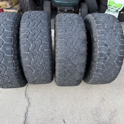 4 goodyear wrangler duratrac tires , LT275/65/18 