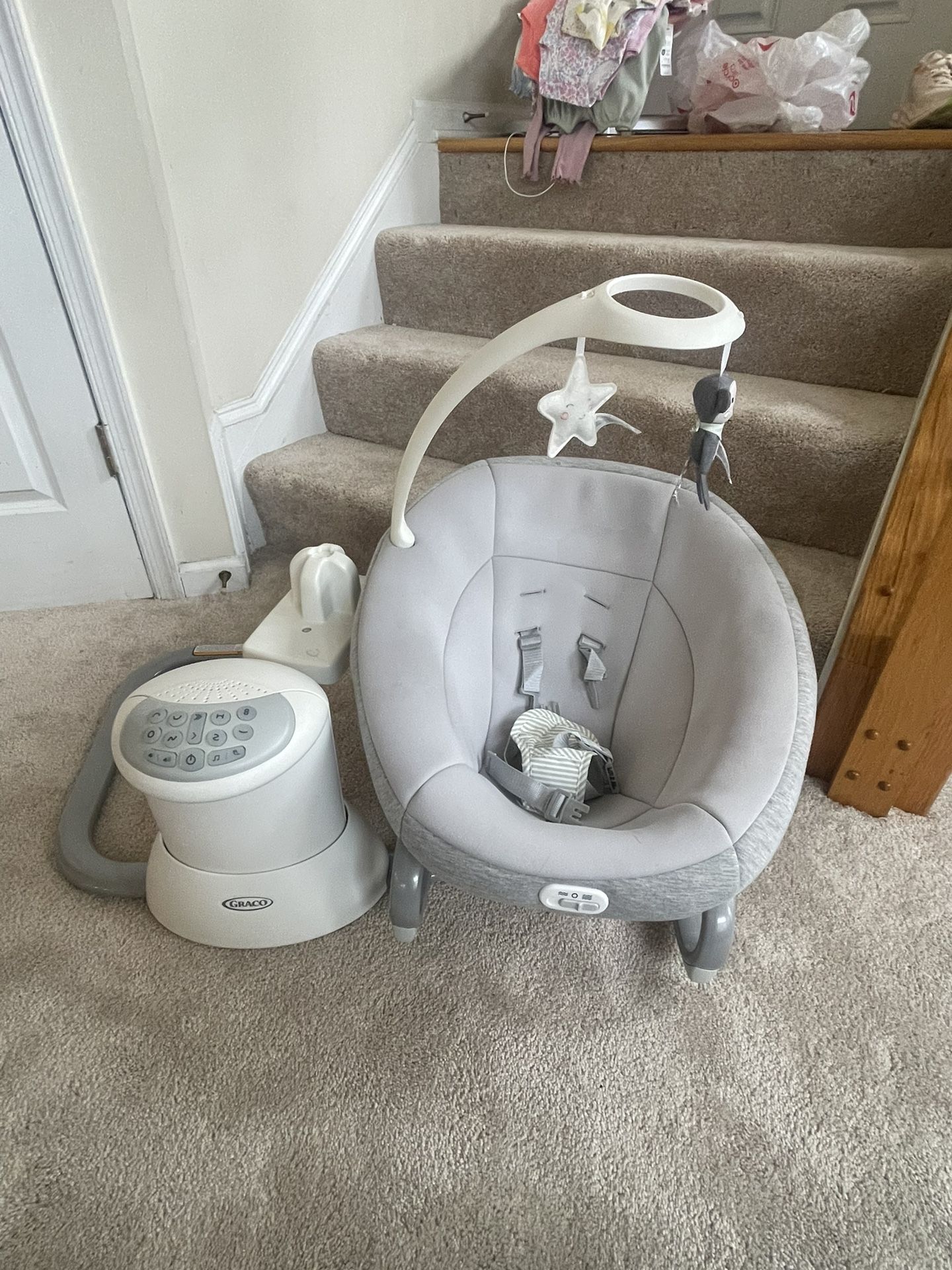 Graco Soothe My Way with Removable Rocker, Madden - Versatile Baby Swing & Portable Rocker