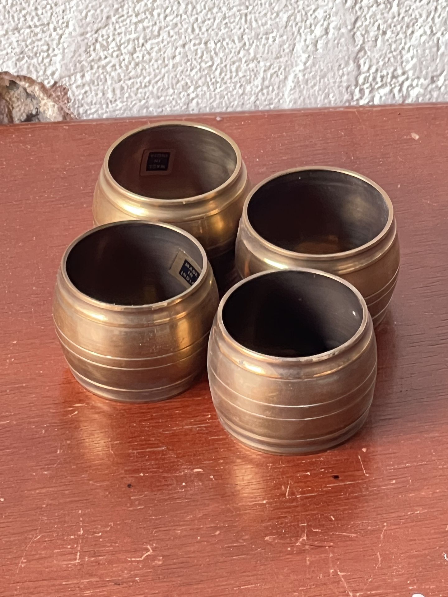 Vintage! Made In India Brass Napkin Rings Set of 4