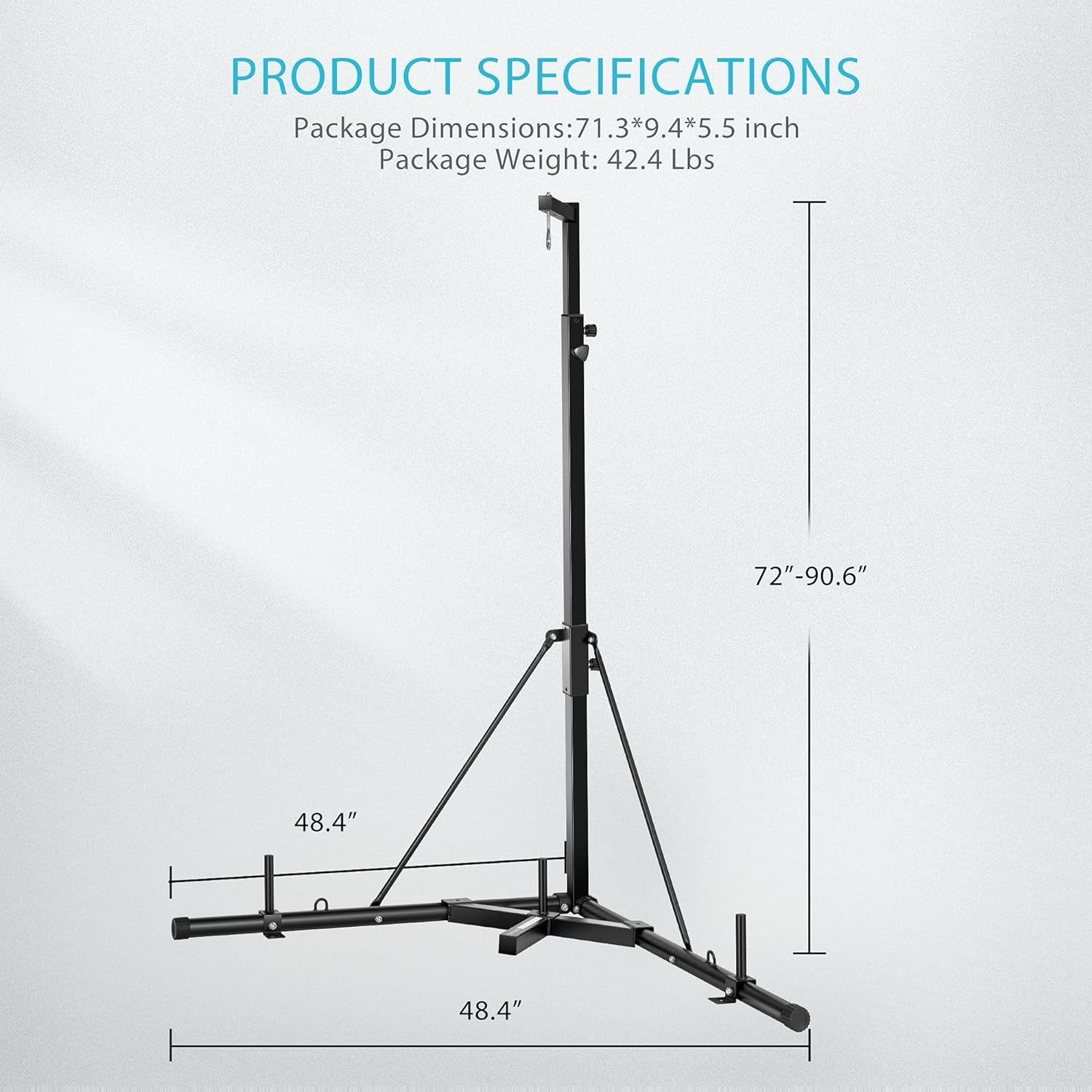 Height Adjustable Foldable Heavy Duty Boxing Punching Bag Stand Steel Sandbag for Home Fitness Stable