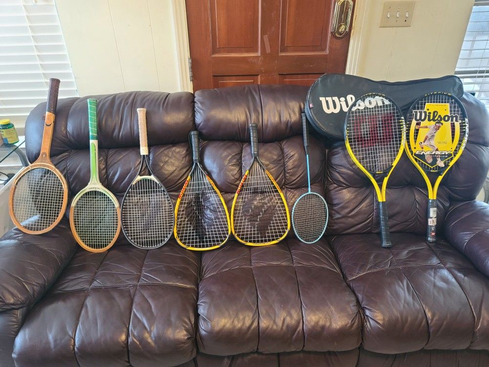 8 Tennis racket Ball  Two From Wilson Are Brand New