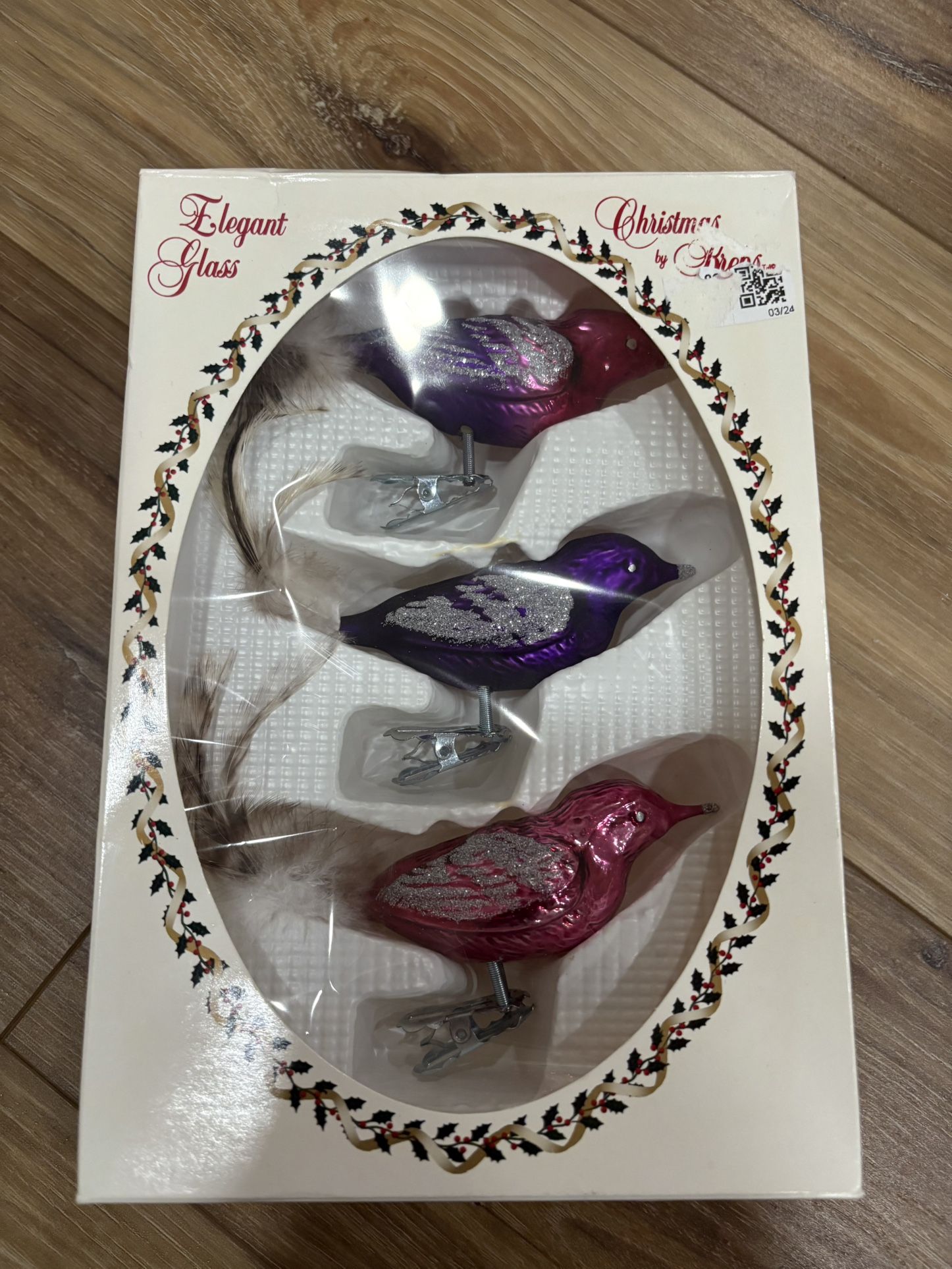 Vintage Glass Christmas Ornaments Birds