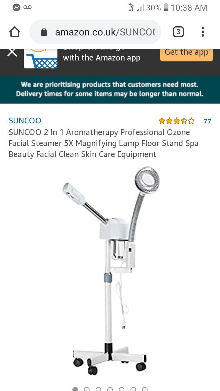 Facial steamer with light