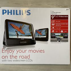 PHILIPS PD9012 Dual Screen Portable DVD Player 9” x 2 LCD Widescreens, DVD/CD 