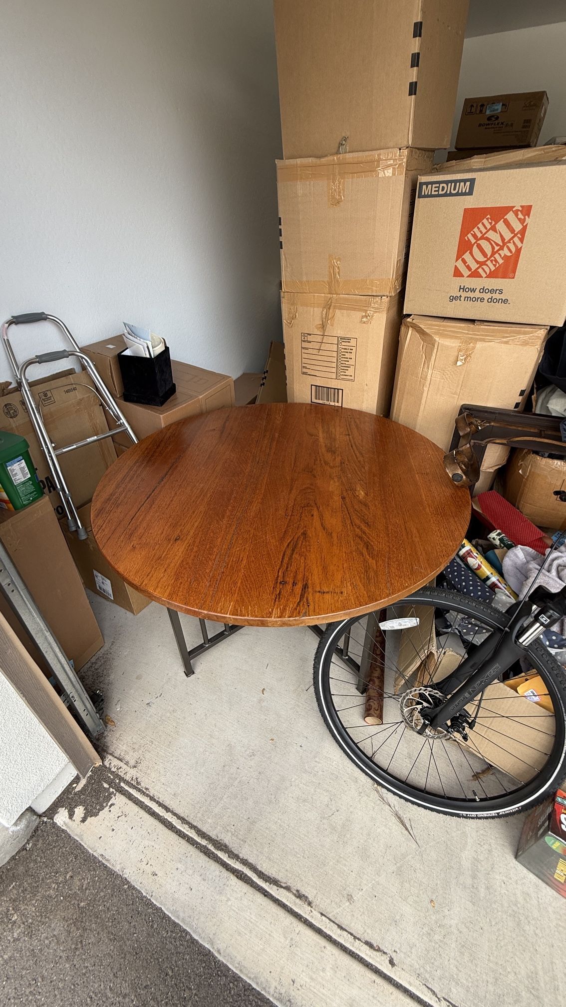 Vintage 48” Solid Wood & Metal Dining Table Set – Includes Glass Top & 4 Chairs
