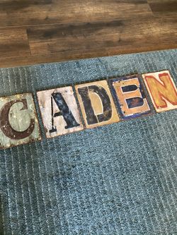 Metal letters for boys room